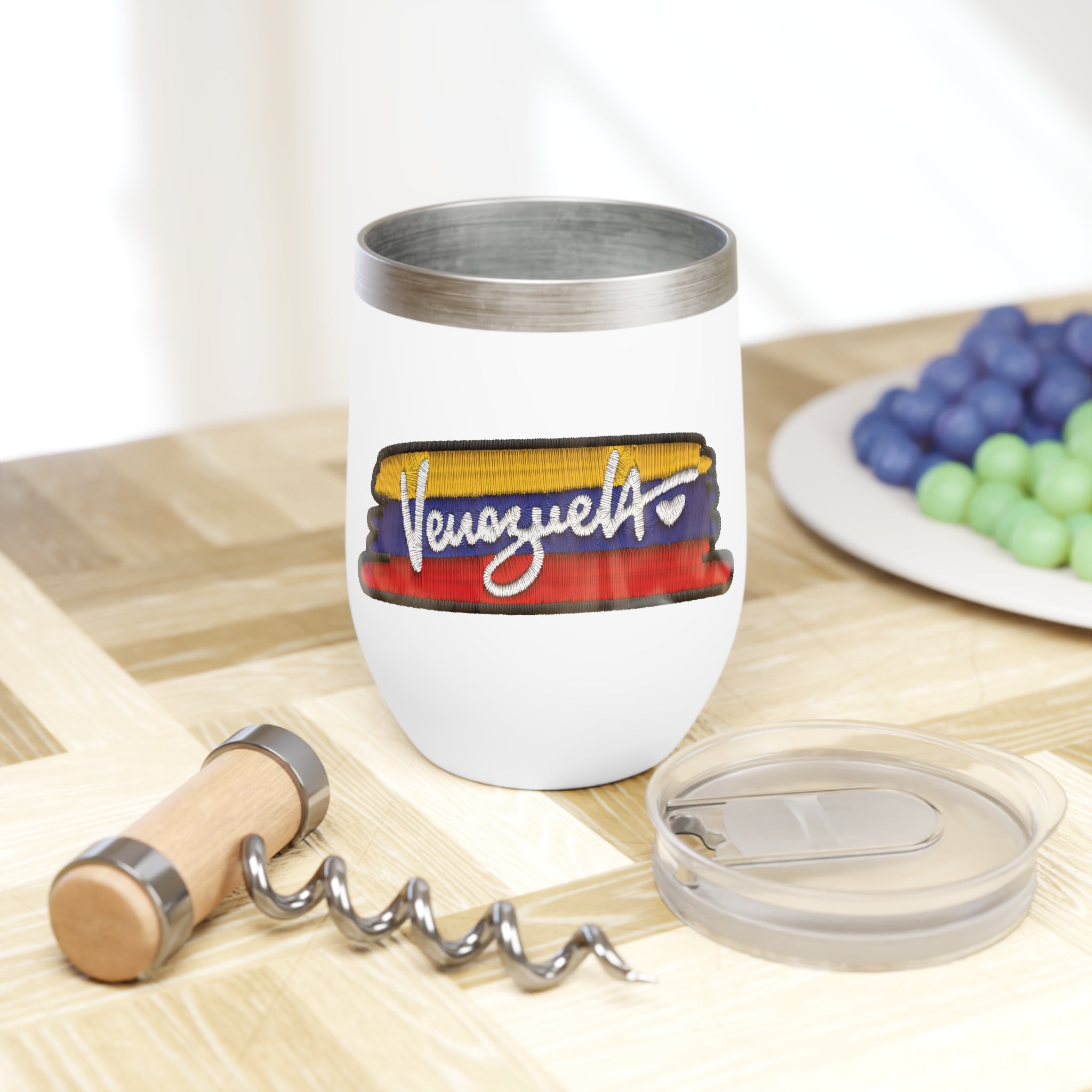 Venezuelan Chill Wine Tumbler, Insulated Wine Cup, Travel Mug, Themed Drinkware, Gift for Wine Lovers